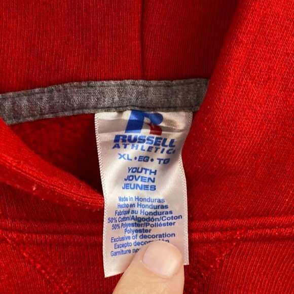 Russell Athletic Boys Dynamite Volleyball Hoodie Sweatshirt Youth XL Red Pullove - Picture 3 of 10